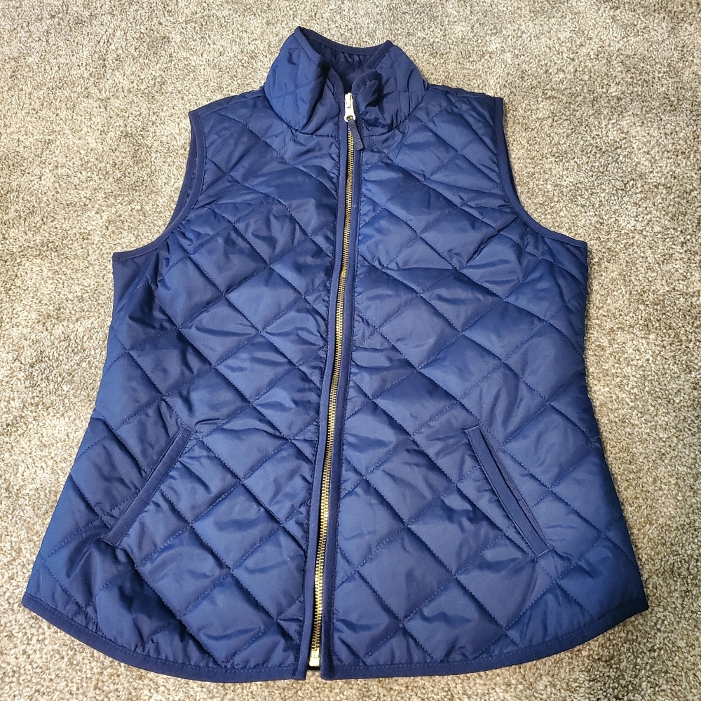 OldNavy Quilted Vest with Zipper In Navy Blue Womens XS
